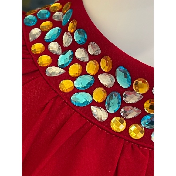 AVAILABLE Gorgeous wine red embellished jumpsuit S M L - Picture 9 of 10